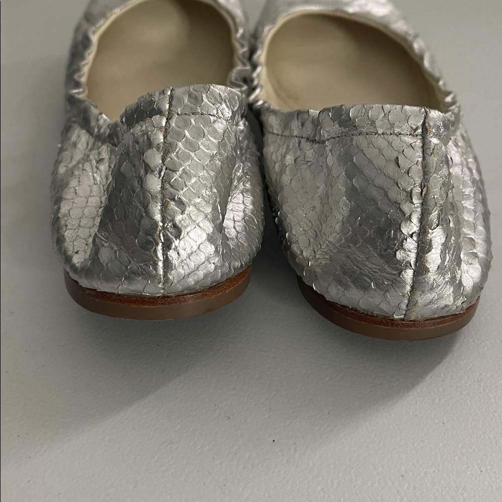 Giuseppe Zanotti Silver Python Leather Ballet Fla… - image 4